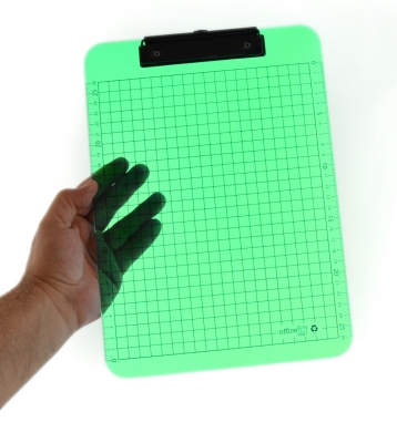 Clipboard standard Office box, A4, transparent PP, verde